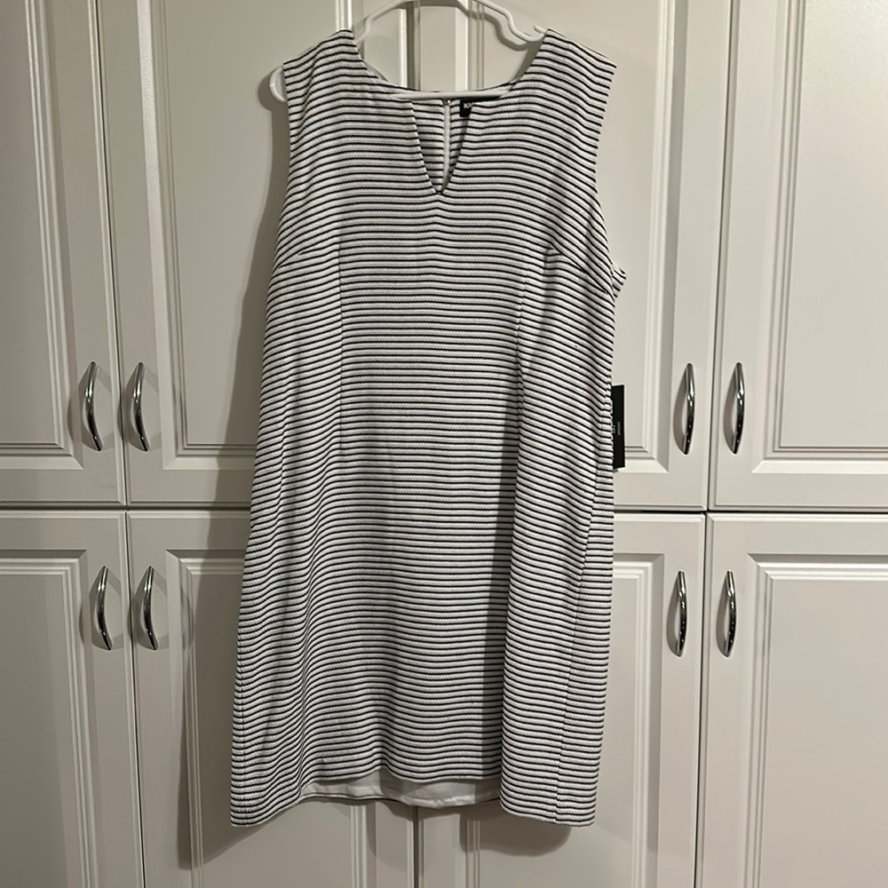 Karl Lagerfeld navy and white stripped dress